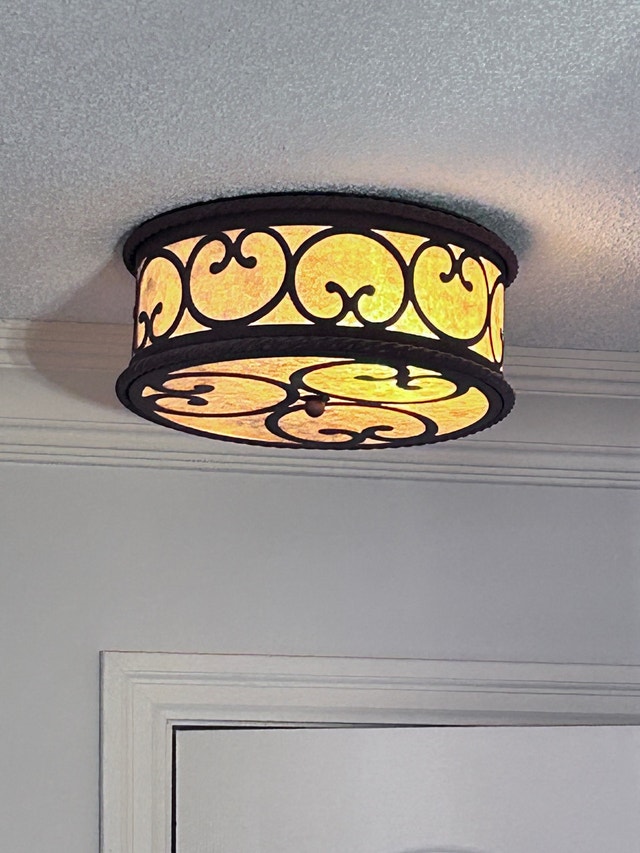 Farmhouse Rustic Flush Mount Ceiling Light Fixture 17”
