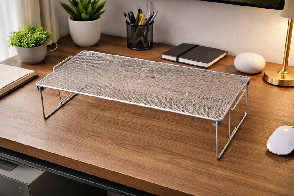 Metal Mesh Monitor Riser / Desk Organizer - 17" x 11"