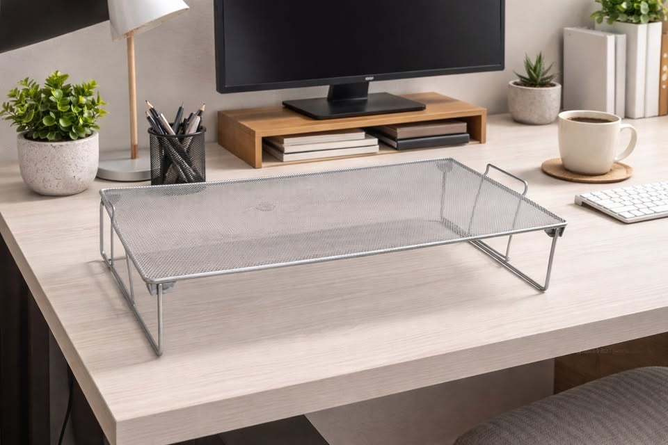 Metal Mesh Monitor Riser / Desk Organizer - 17" x 11" - photo 2