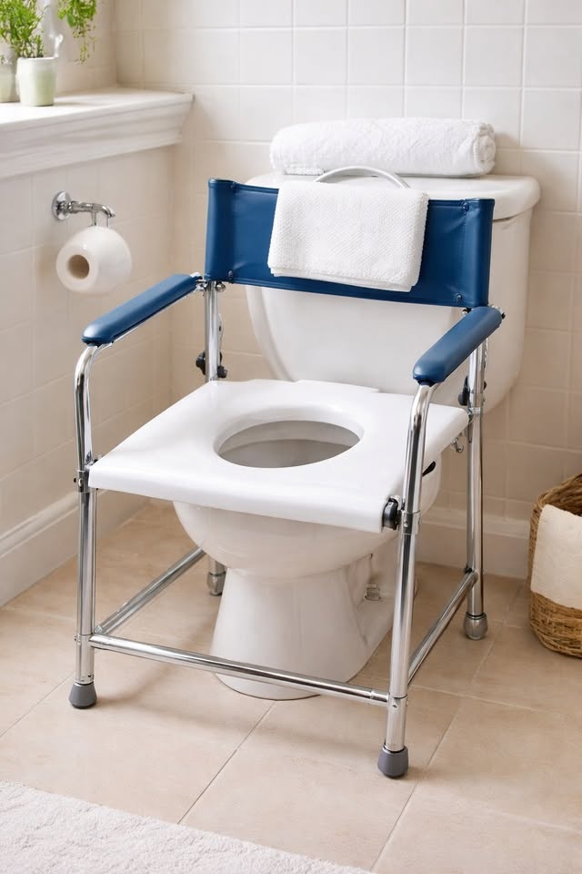 Mobile Bedside Commode / Rolling Toilet Chair – Sturdy & Clean
