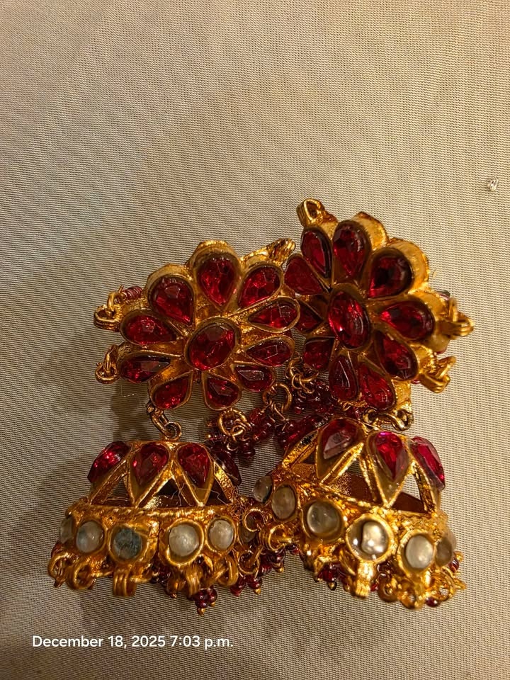 Hot pink jhumki - photo 2