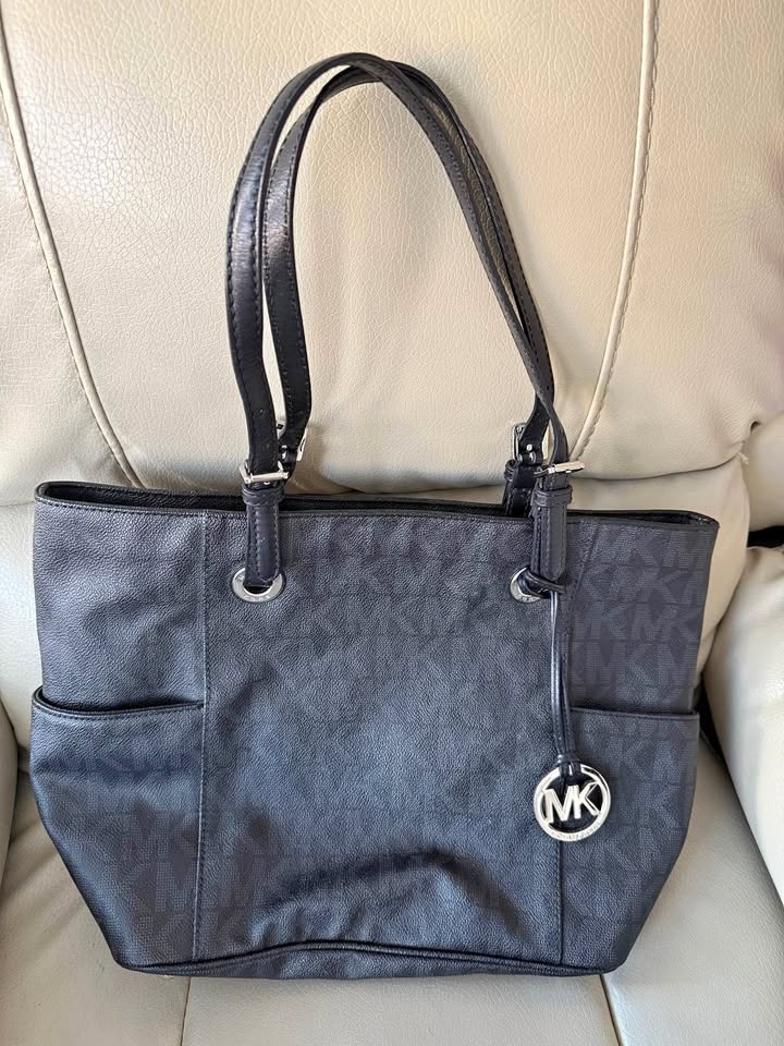 Michael Kors Black MK Monogram Tote Bag