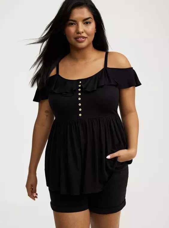Torrid Off the Shoulder Baby Doll Top - Size 2 - photo 2