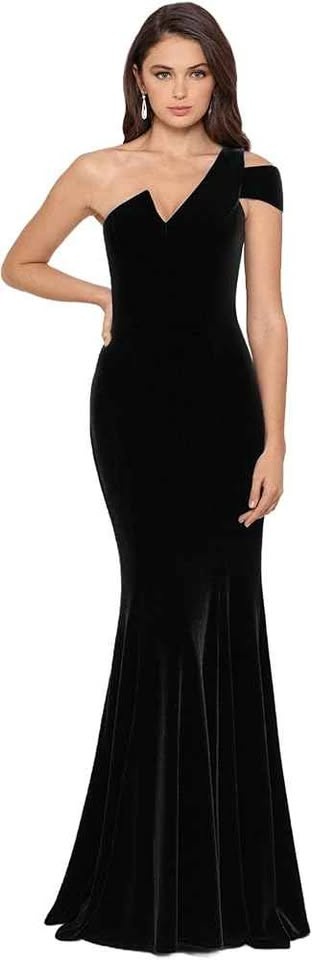 Betsy & Adam Women's Long Velvet prom Dress - photo 3