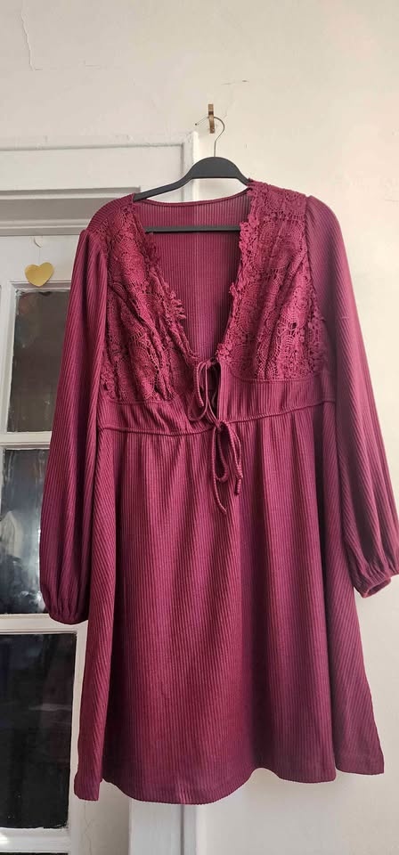 Shein Elegantrix Women's Deep V-neck Lace Party Dress