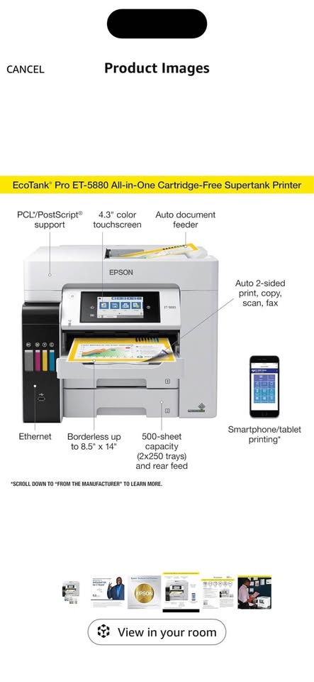 Epson EcoTank Pro ET-5880 Wireless All-in-One Printer - photo 3