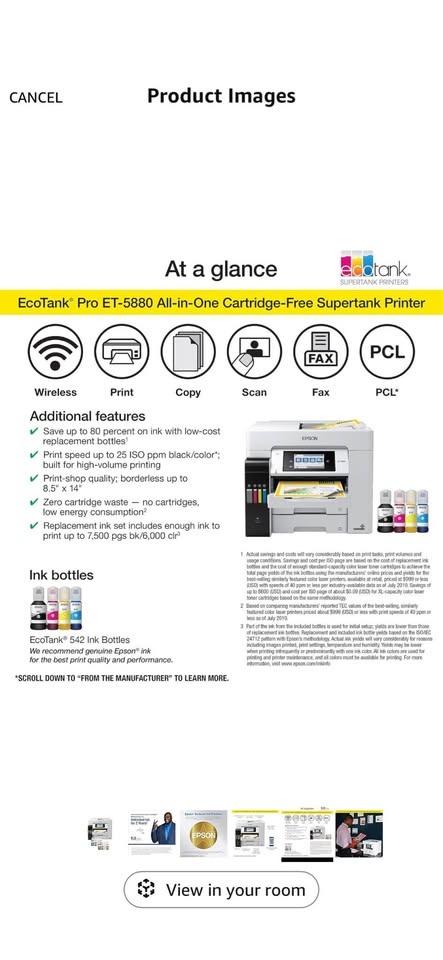 Epson EcoTank Pro ET-5880 Wireless All-in-One Printer - photo 4