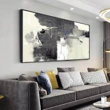 Modern Frame Wall Art - Black and Grey Canvas - 60X120 cm
