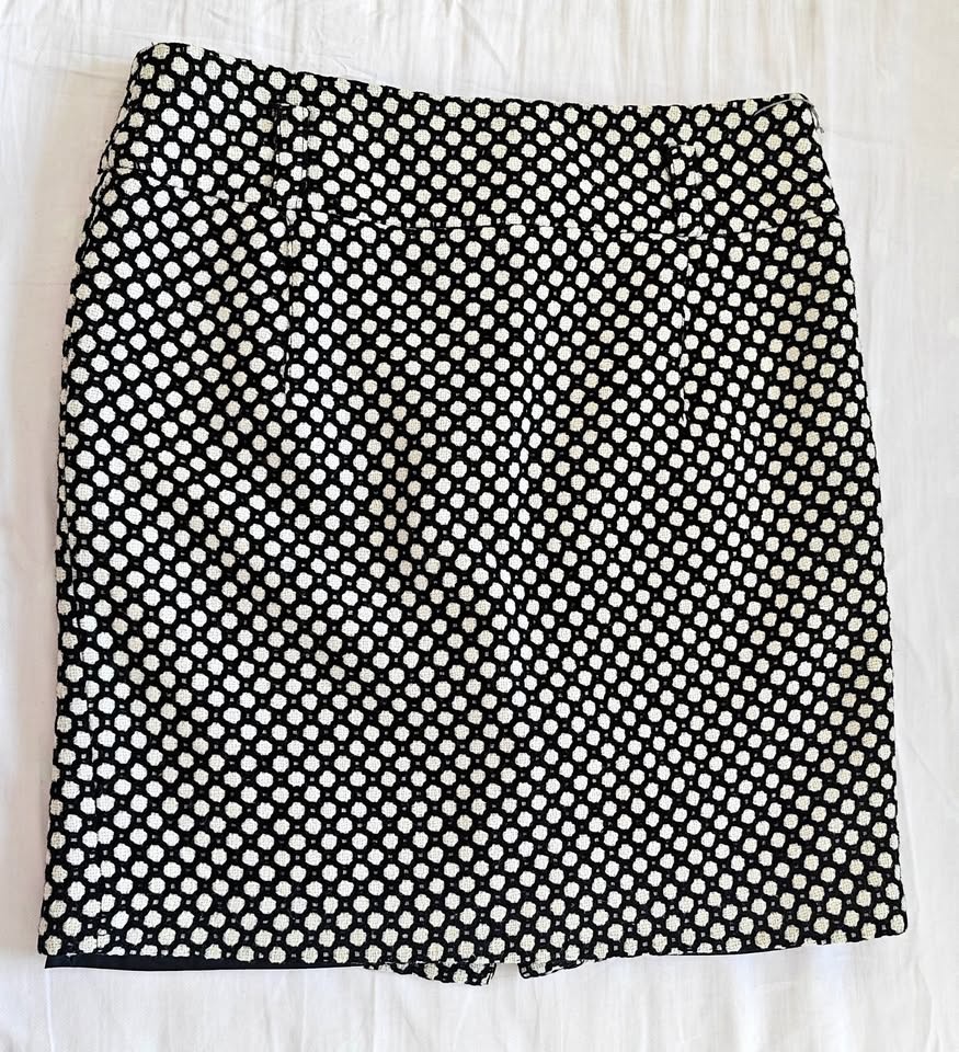 Lavinia Club Patterned Tweed Mini Skirt - Black & White - Size M