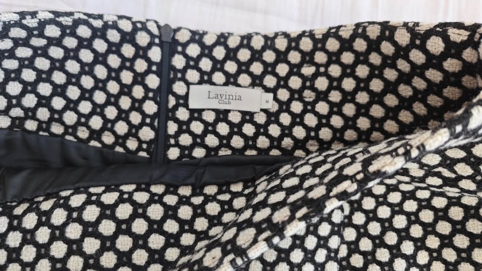 Lavinia Club Patterned Tweed Mini Skirt - Black & White - Size M - photo 2