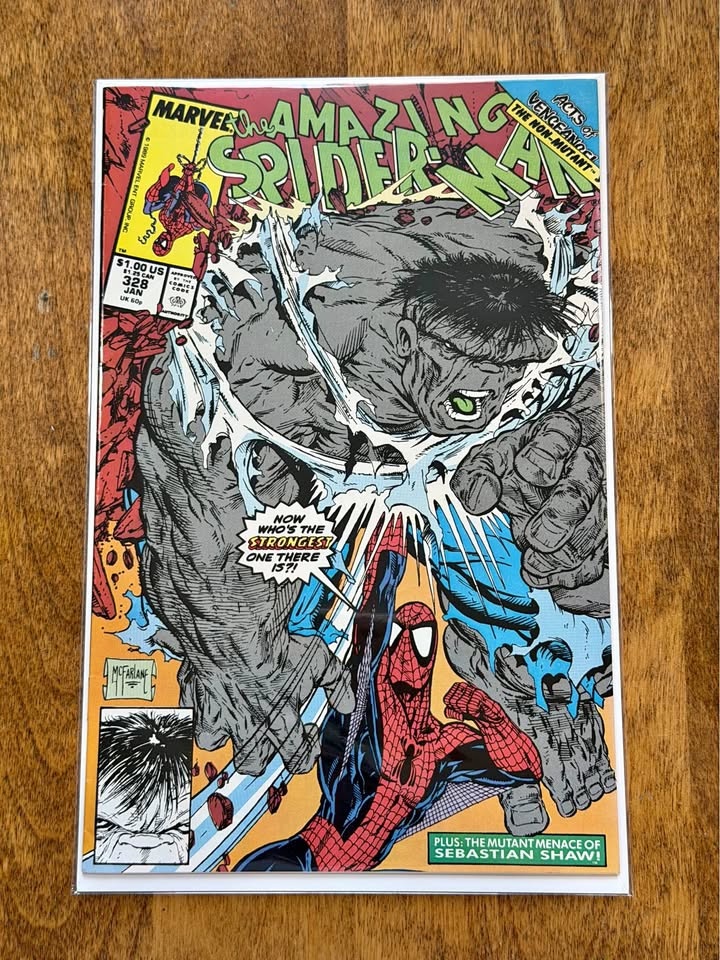 Amazing Spider-Man #328 (1990) Hulk vs Spidey VF/NM McFarlane Er