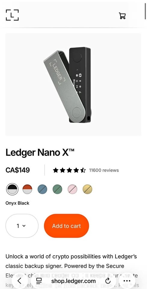 Ledger Nano X Crypto Storage