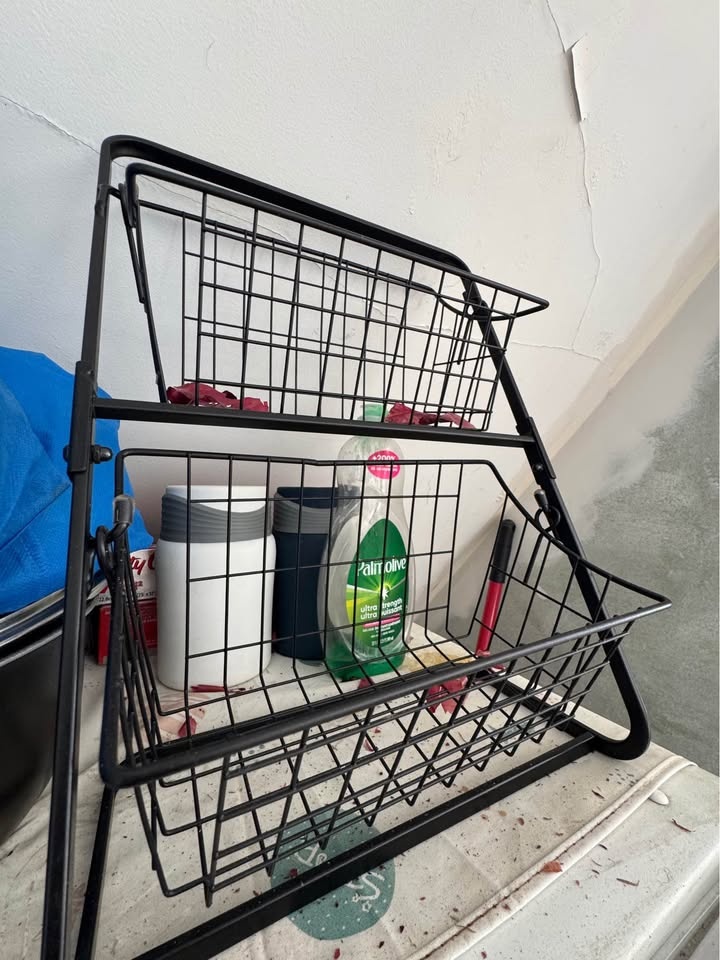 2-Tier Metal Wire Storage Basket Organizer – Black - photo 2