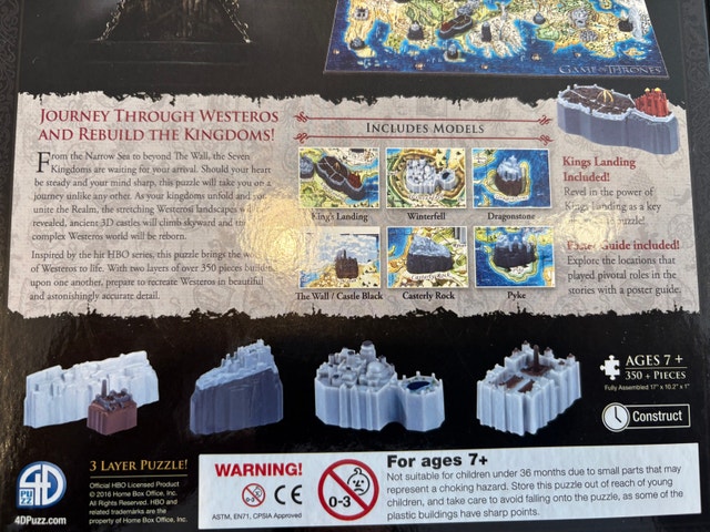 Game of Thrones Mini Puzzle of Westeros - 350+ Pieces - photo 3