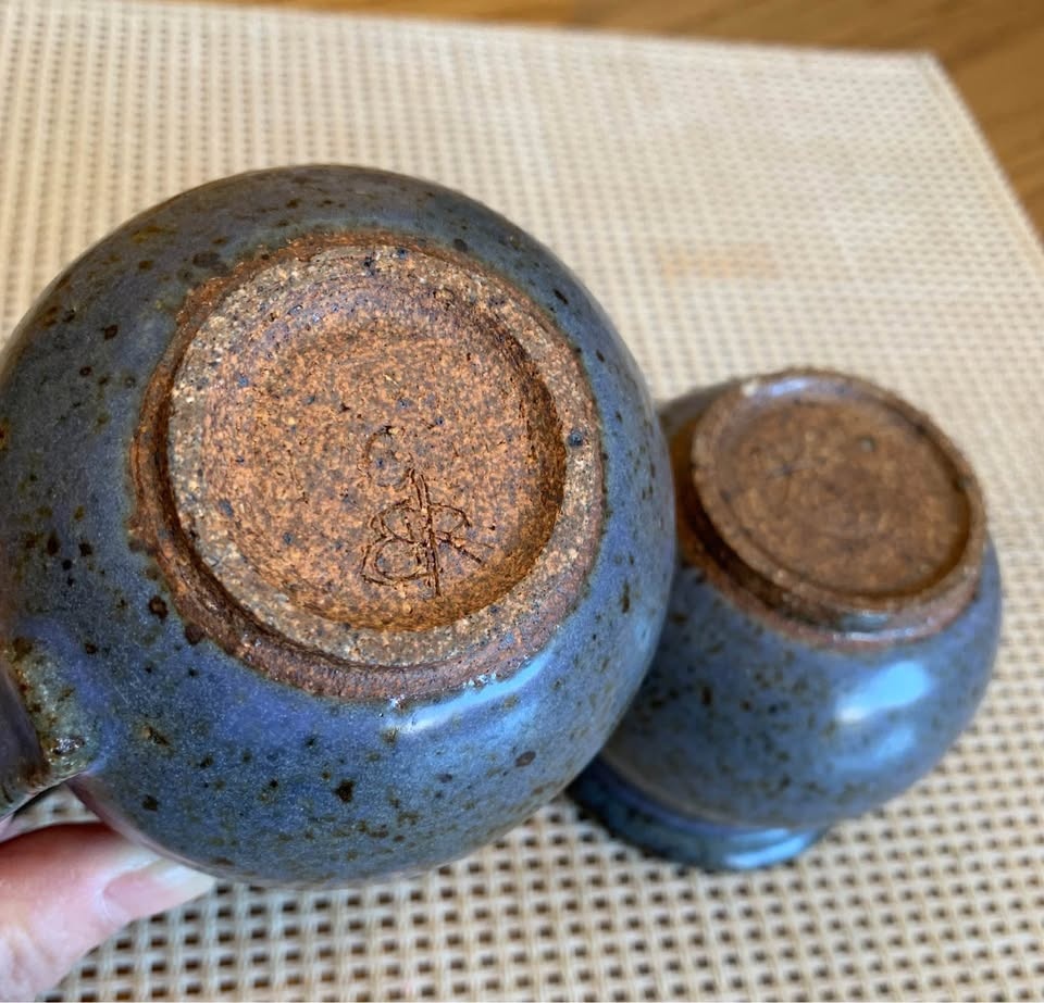 Pottery Creamer and Sugar Bowl - photo 4