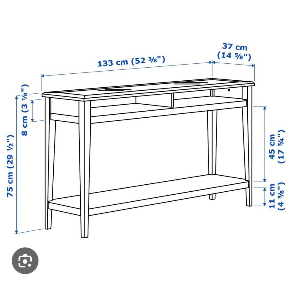 IKEA LIATORP Console Table with Glass Top – White - photo 3