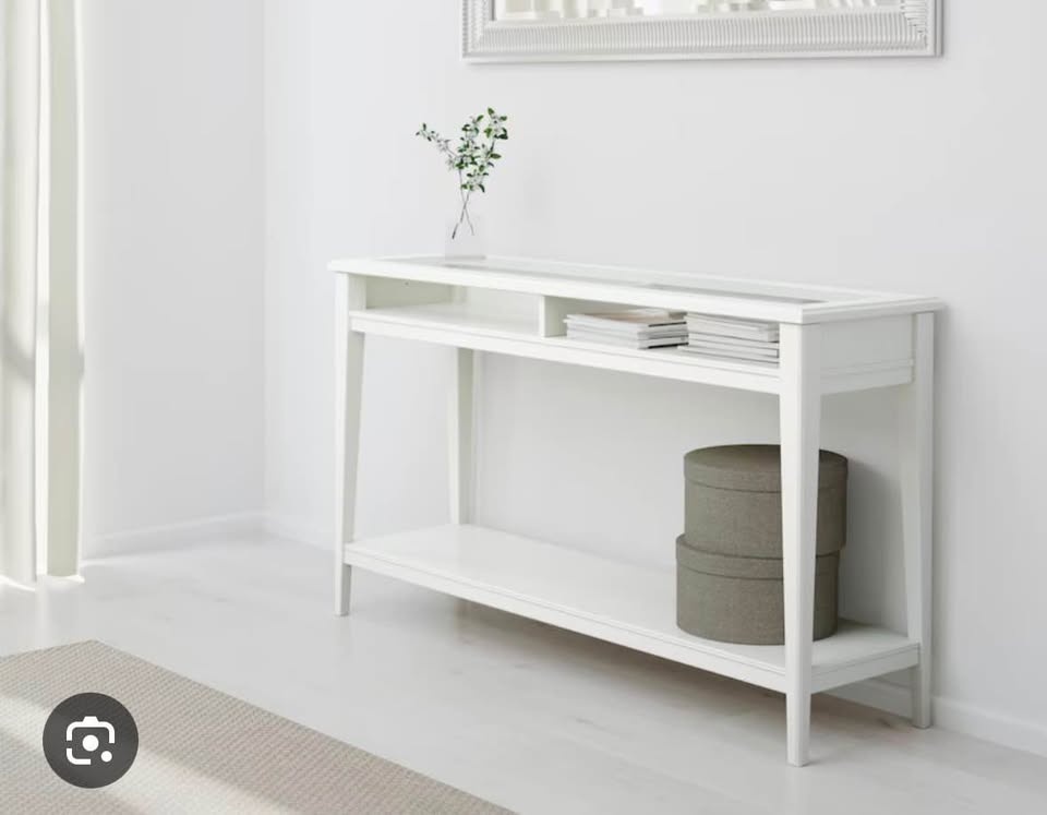 IKEA LIATORP Console Table with Glass Top – White - photo 4