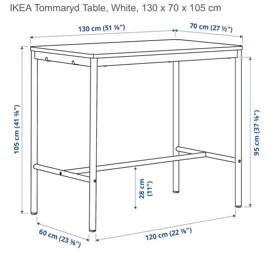 IKEA Bar Table / Desk – Light Wood Top - photo 4
