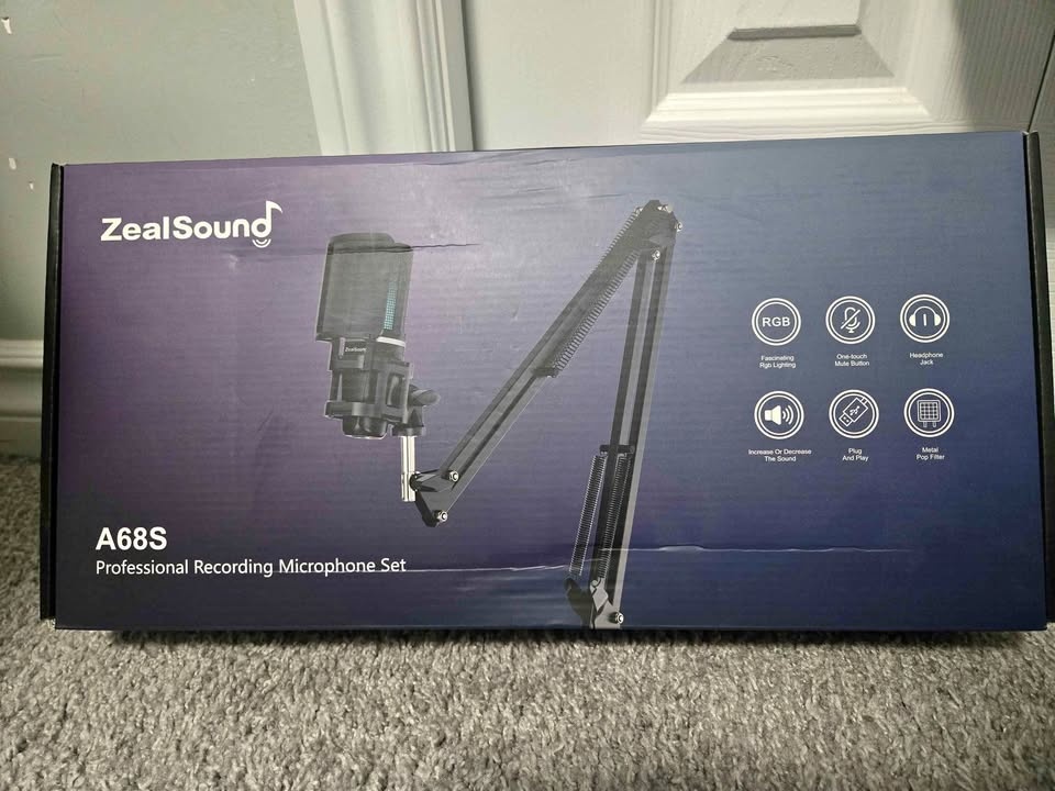 ZealSound USB White Gaming Microphone