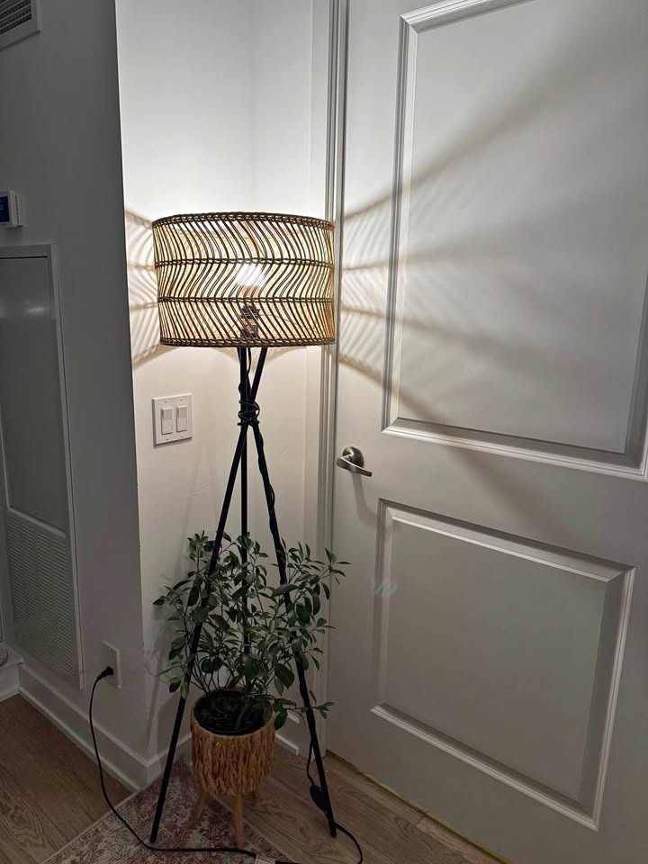 Boho Rattan Floor Lamp
