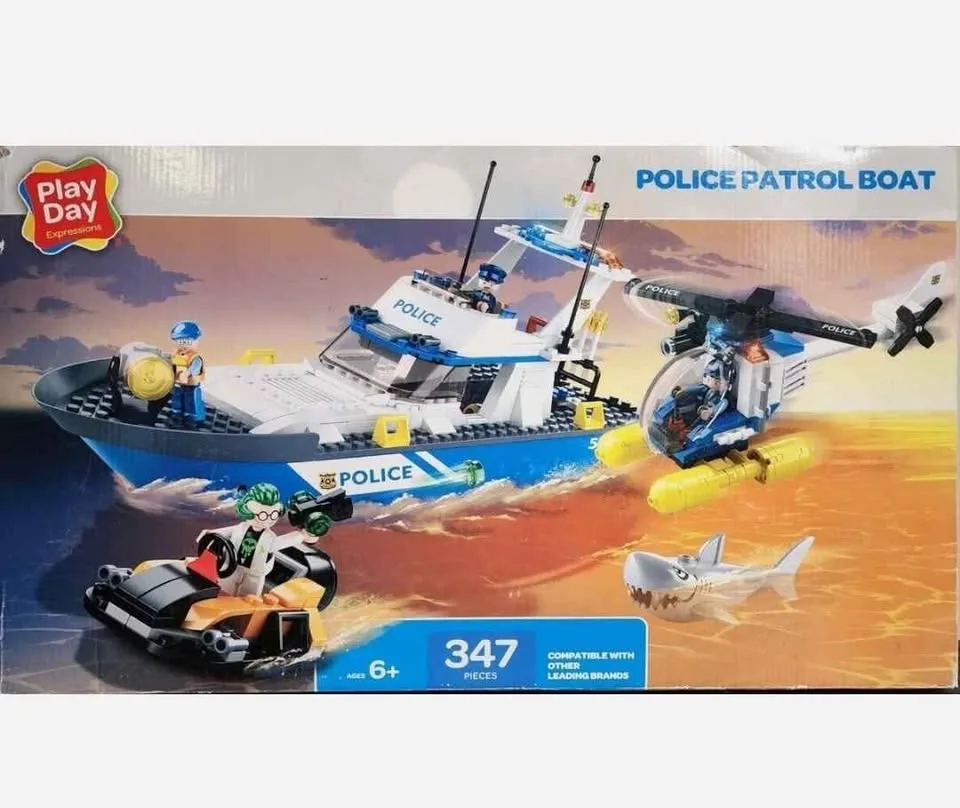 NEW Play Day Police Patrol Boat 347pcs image indicator(3)