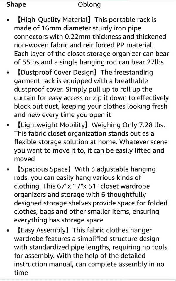 (New) Wardrobe Closet, Portable Closet image indicator(9)