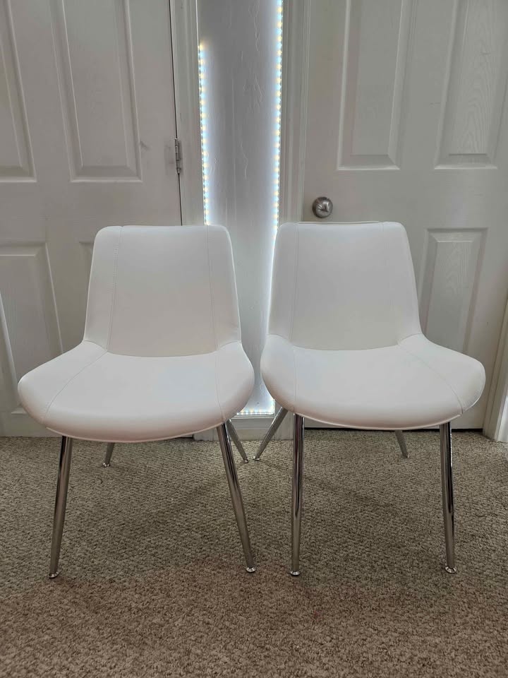 George Oliver White PU Leather Dining Chairs - Set of 2 - Brand - photo 3