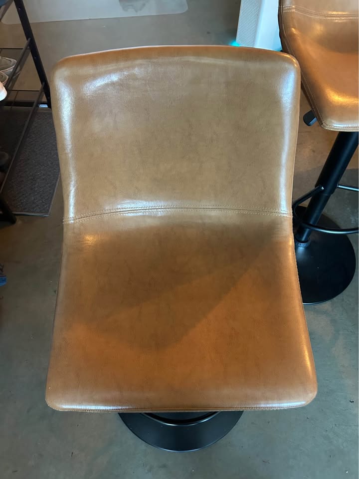 Brown height adjustable 360 swivel bar stools (2 stools) - photo 4