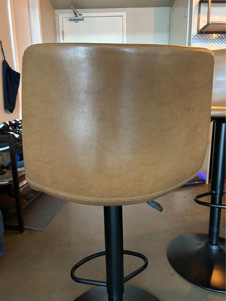 Brown height adjustable 360 swivel bar stools (2 stools) - photo 5