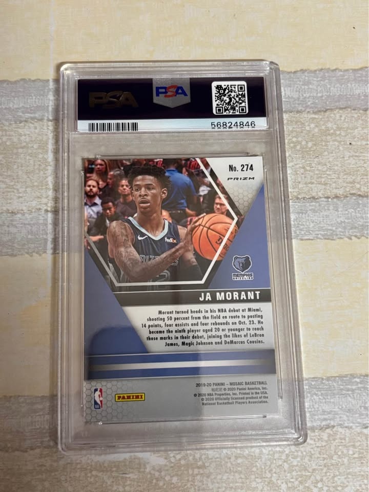 Ja Morant PSA 10 Rookie 🔥 Mosaic Reactive Orange NBA Debut - photo 2