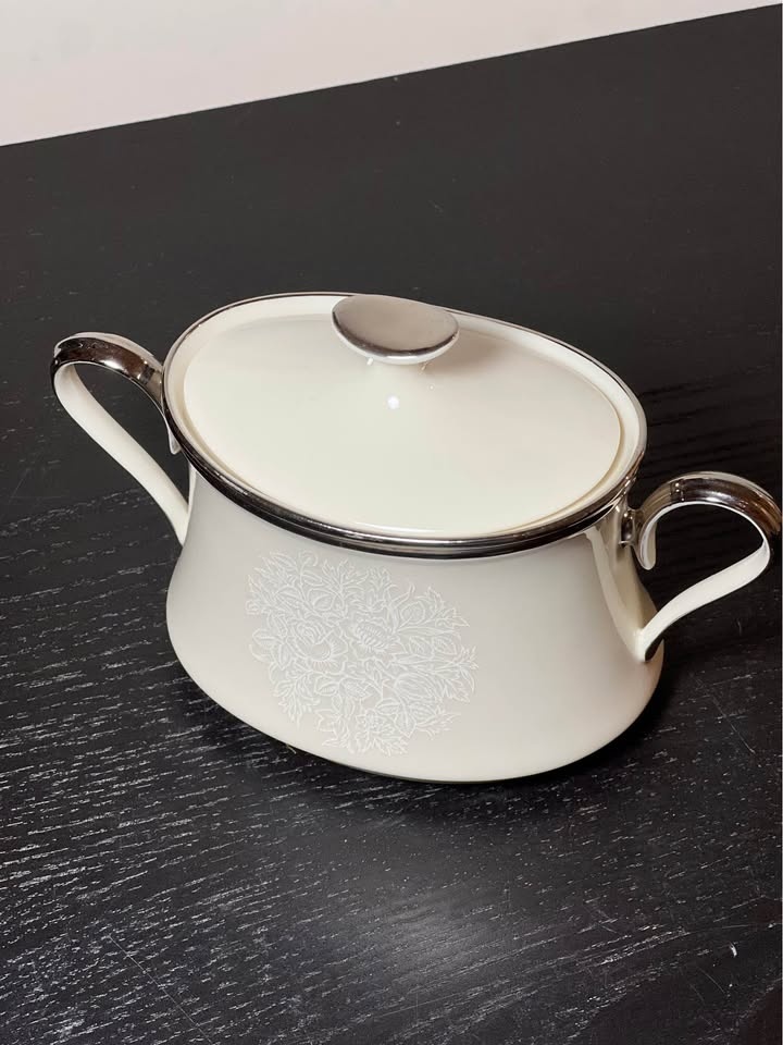 Lenox MOONSPUN Covered Sugar Bowl PLATINUM Trim Ivory - photo 2
