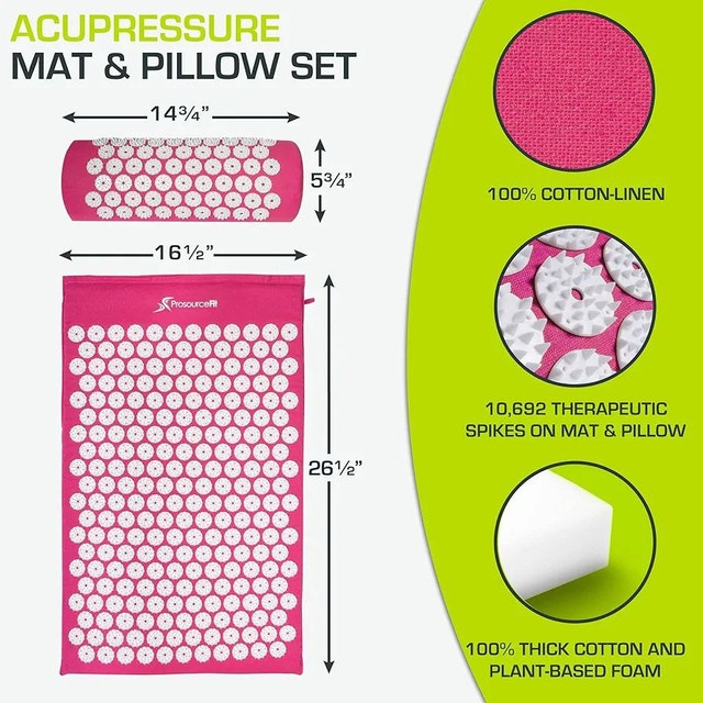NEW Acupressure Mat and Pillow Set Back Neck Pain Relief Relax