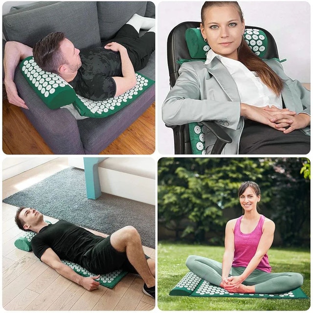 NEW Acupressure Mat and Pillow Set Back Neck Pain Relief Relax - photo 3