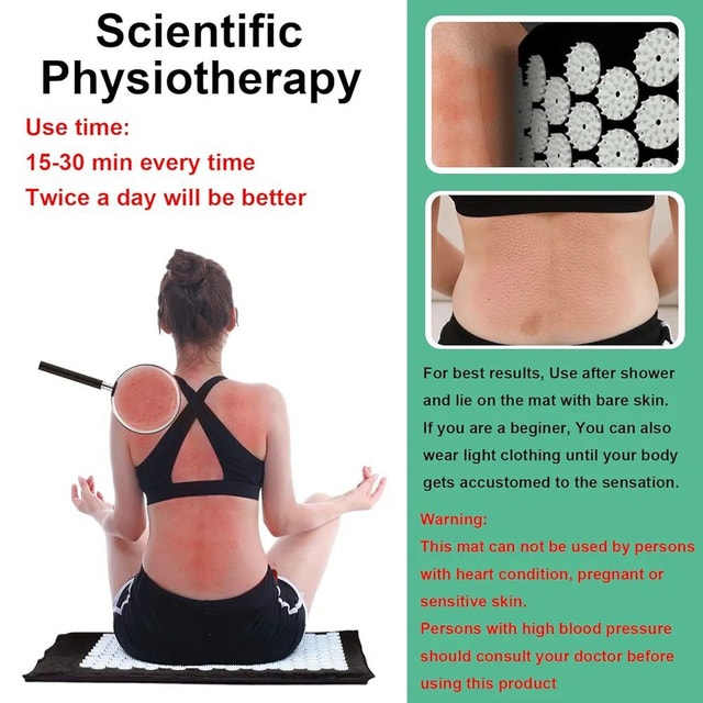 NEW Acupressure Mat and Pillow Set Back Neck Pain Relief Relax - photo 4