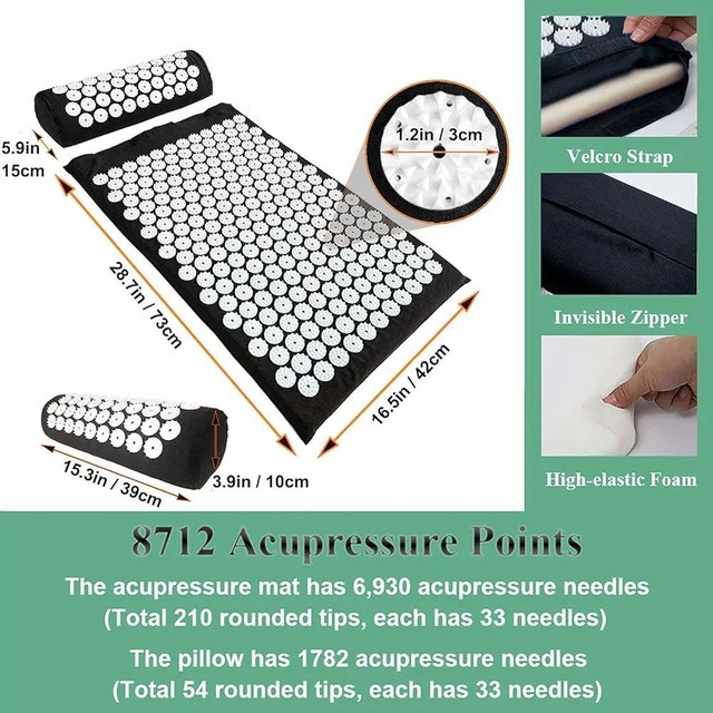 NEW Acupressure Mat and Pillow Set Back Neck Pain Relief Relax - photo 5