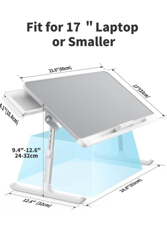 SAIJI Laptop Bed Tray Desk, Portable Table Stand, Storage Drawer - photo 4