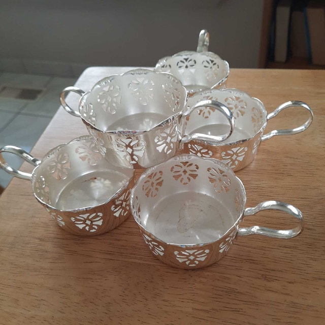 Silver-plated serving cups