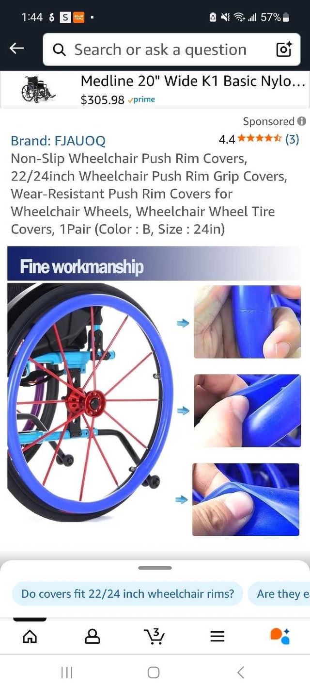 Silicone rim protector for wheelchair