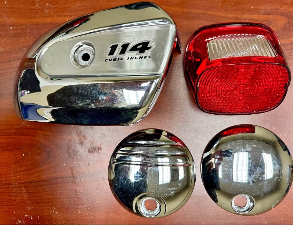 Harley Davidson Air Cleaner Cover, Tail Light & Chromed Covers