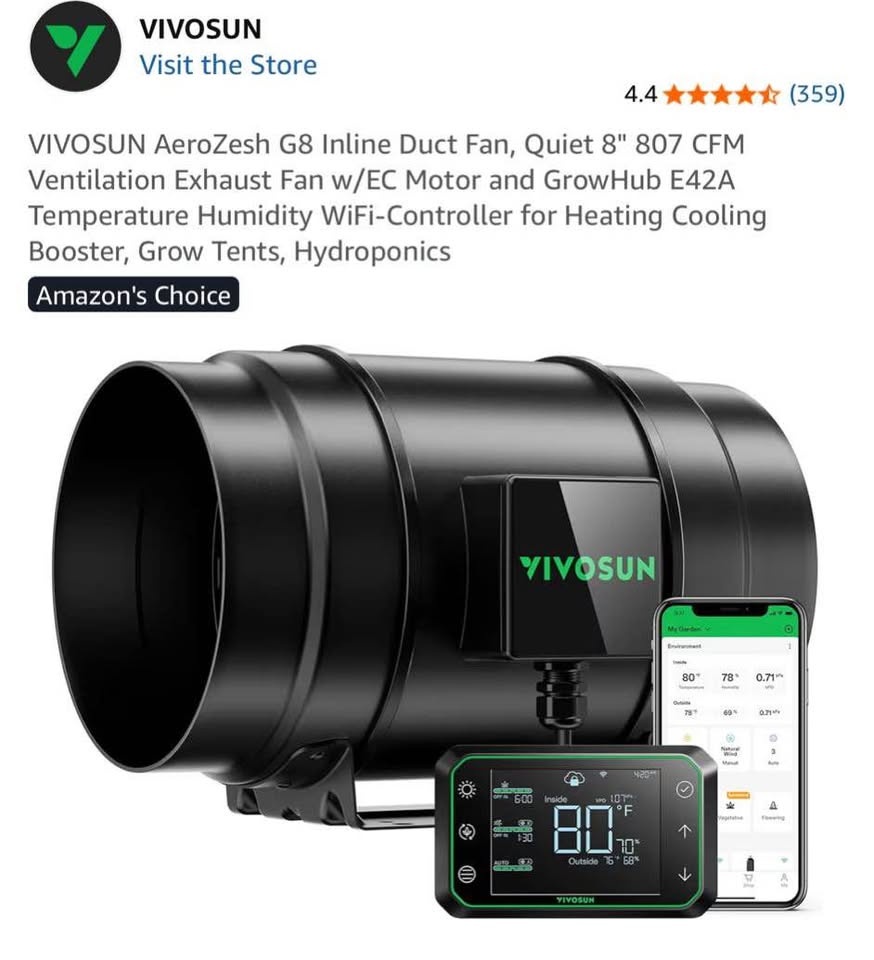 VIVOSUN AeroZesh G8 Smart Inline Fan – New 🌱💨 - photo 5