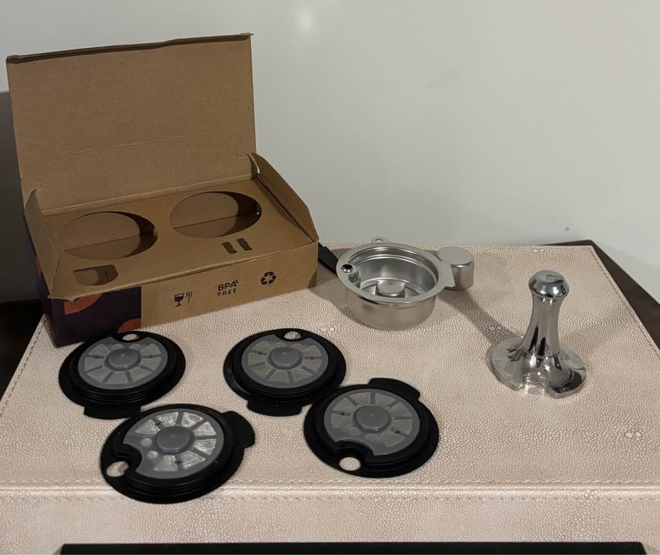 Stainless Steel Tamper & Reusable Tassimo Pods (4 Lids) 🏆 - photo 2