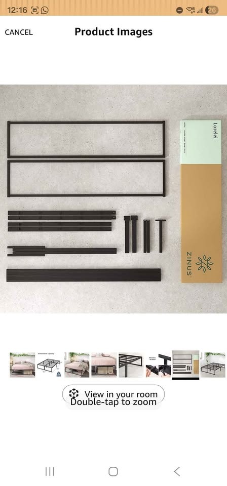 Zinus 14” Modern Metal Queen Bed Frame – Black | Brand New - photo 2