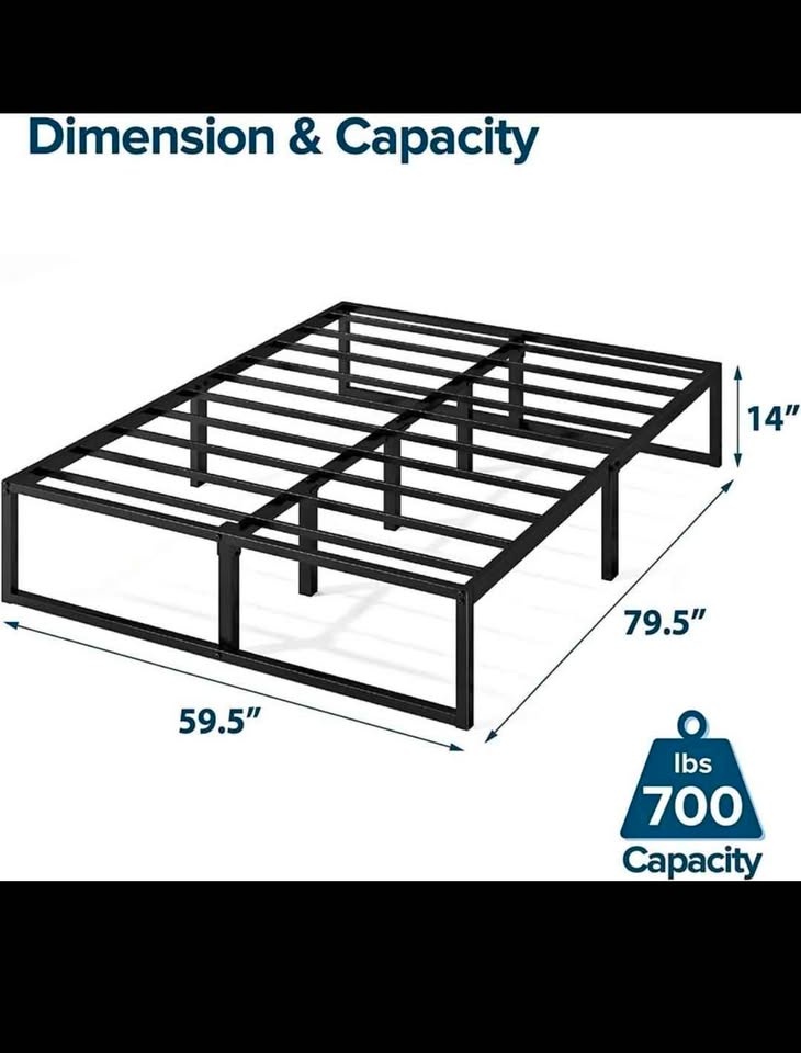 Zinus 14” Modern Metal Queen Bed Frame – Black | Brand New - photo 3