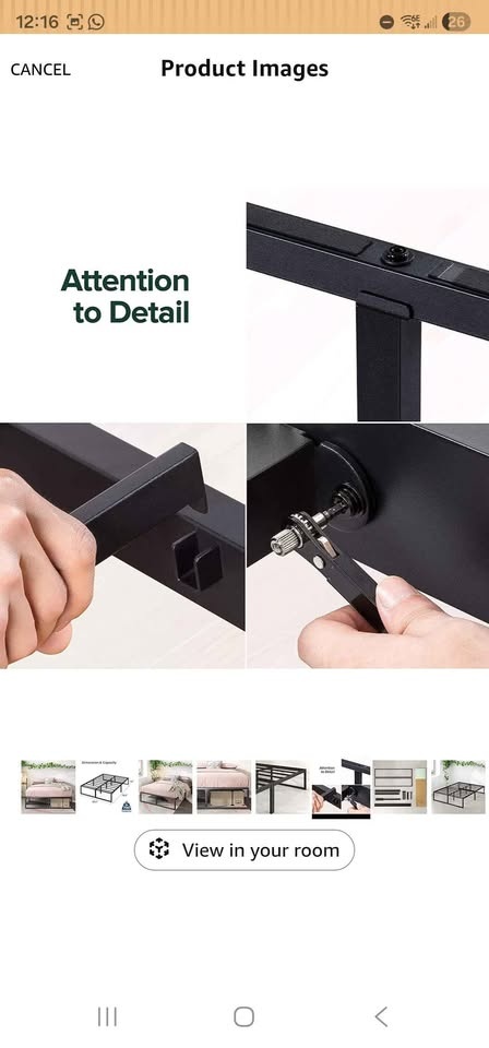 Zinus 14” Modern Metal Queen Bed Frame – Black | Brand New - photo 4