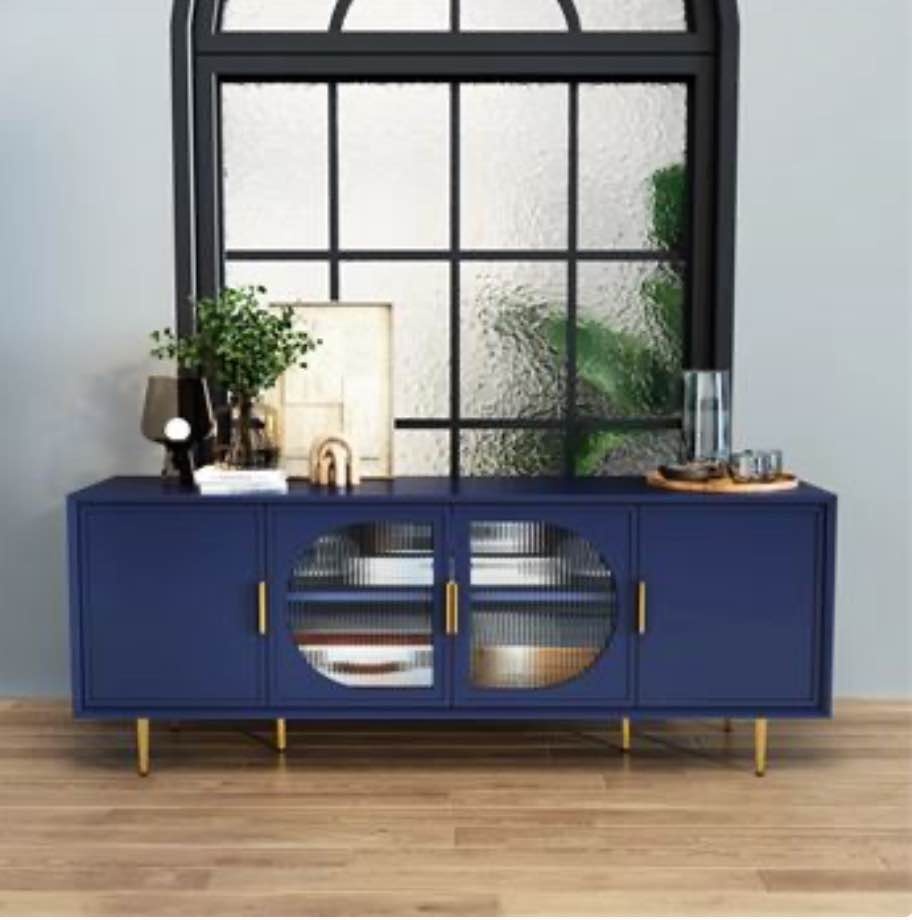 TASHIA 66" Blue Media Console for TVs up to 70+ inches - photo 2
