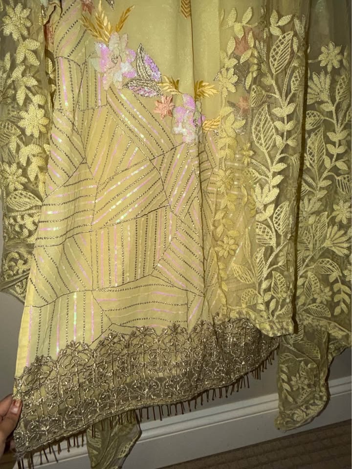 Yellow Embroidered Sequin Dress Tunic - photo 3