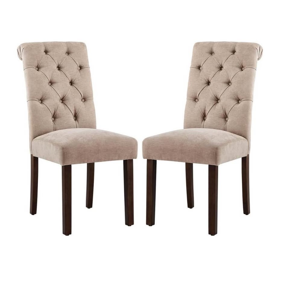New - 4 COLAMY Tufted Dining Chairs - Beige - photo 2