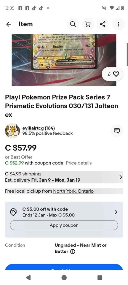 Jolteon ex Prismatic Evolutions Prize Pack Series 7 - photo 4