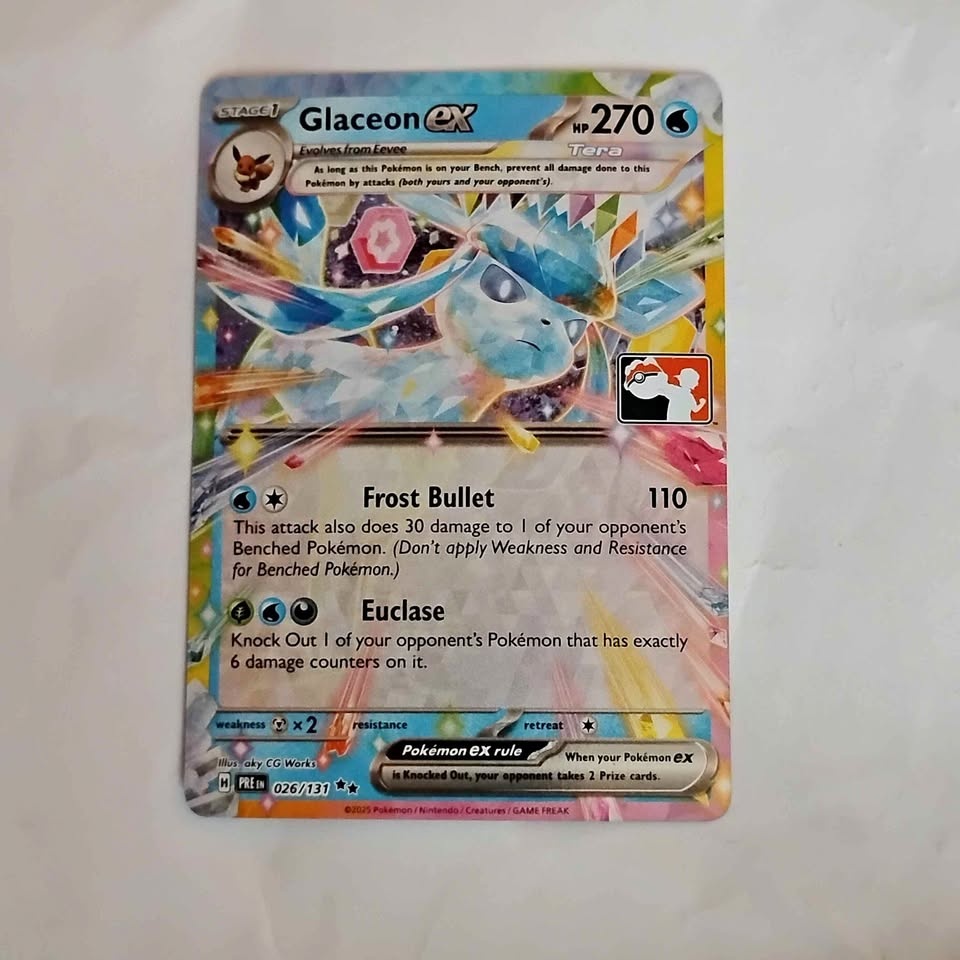 Glaceon ex prismatic evolutions prize pack.7 stamp sealed