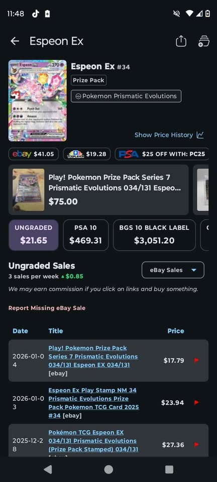 Espeon ex prismatic (prize pack 7) - photo 5